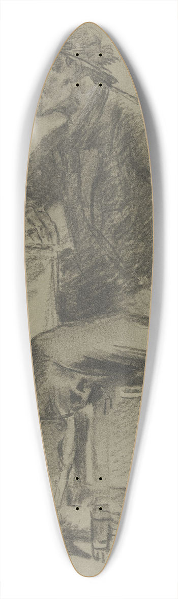 Anton Burger - Hunter boy at the innkeepers table 39.3 inch art pintail longboard deck