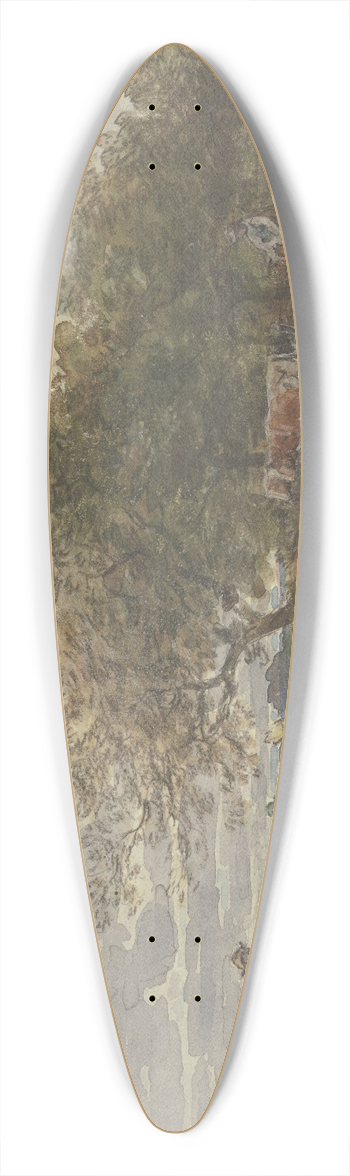 Anton Burger - Landschaft mit Jger und pflgendem Bauer 39.3 inch art pintail longboard deck