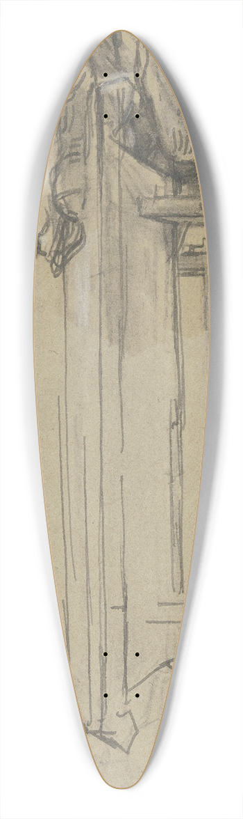 Anton Burger - Lesender Mann an einem Tisch 39.3 inch art pintail longboard deck