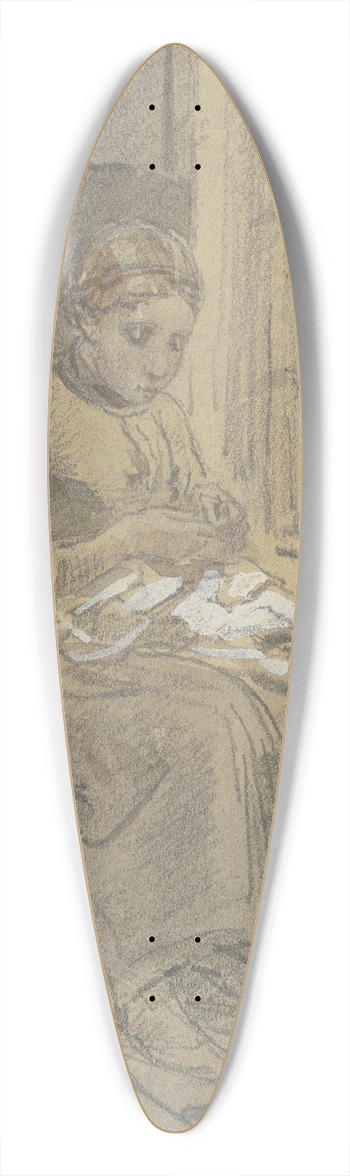 Anton Burger - Mdchen am Fenster eine Nadel einfdelnd 39.3 inch art pintail longboard deck