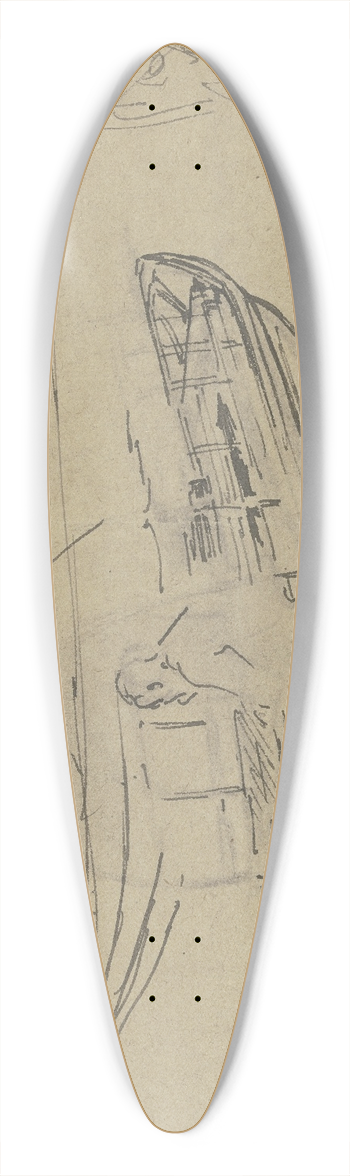 Anton Burger - Studienblatt mit berdeckten Booten 39.3 inch art pintail longboard deck
