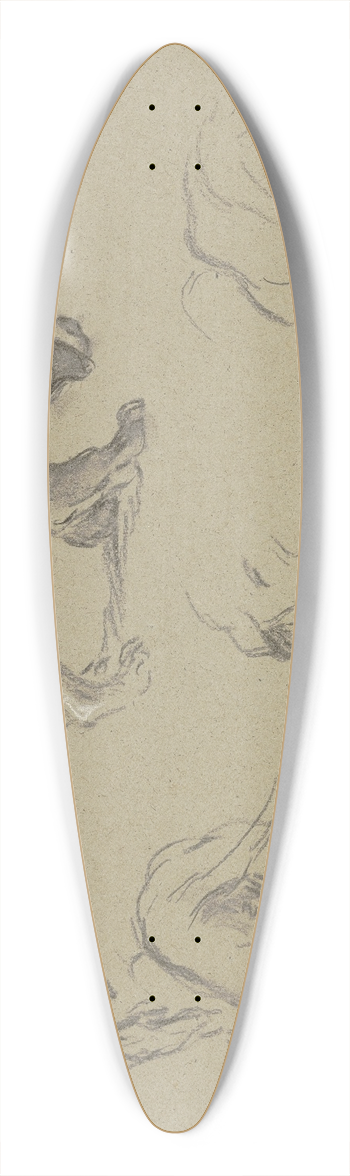 Anton Burger - Studienblatt; Sieben junge Dackel 39.3 inch art pintail longboard deck