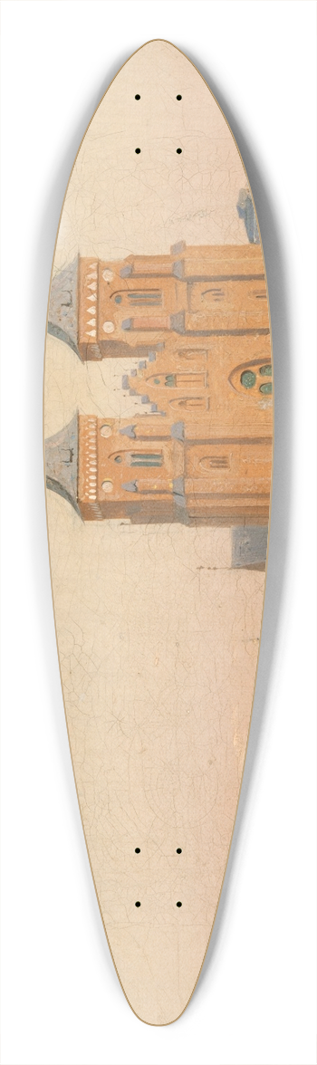 Anton Eduard Kieldrup - Roskilde Cathedral 39.3 inch art pintail longboard deck