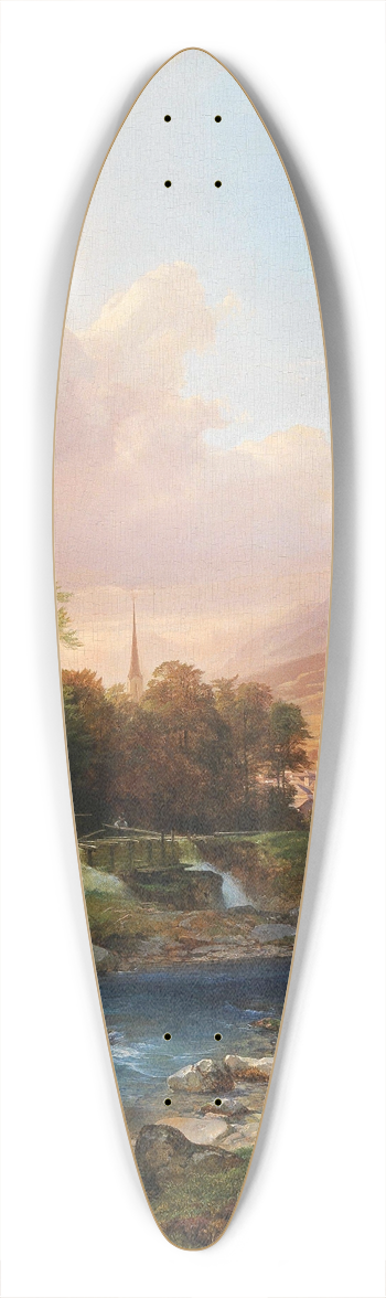 Anton Hansch - A Mountain Landscape With A Smithy 39.3 inch art pintail longboard deck