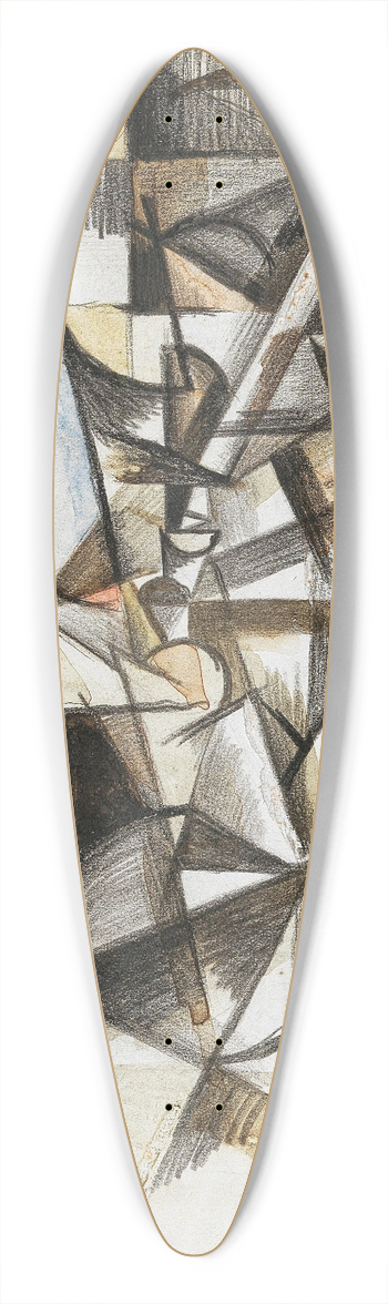 Antonin Prochzka - Cubist head 39.3 inch art pintail longboard deck