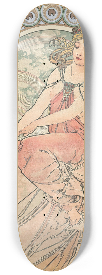 Alphonse Mucha - La Peinture 8.25 inch art skate deck