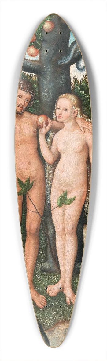 Antonius Heusler - Adam and Eve and the Tree of Knowledge 39.3 inch art pintail longboard deck