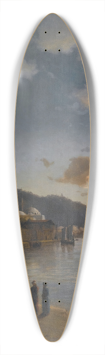 Anton Melbye - A Turkish Harbour By Moonlight 39.3 inch art pintail longboard deck