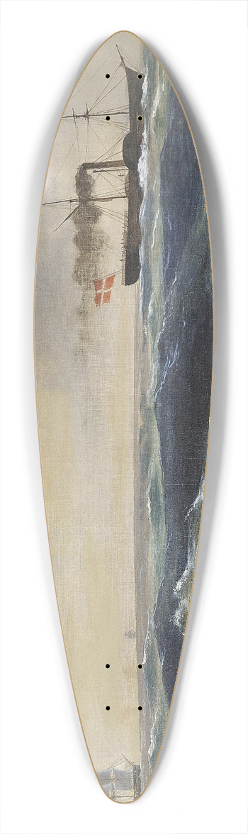 Anton Melbye - Hjuldamperen Christian D. VIII 39.3 inch art pintail longboard deck