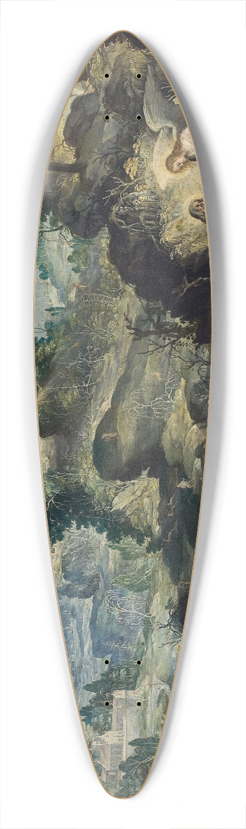 Antonn Stevens - The Hermit Onofrius in the Wilderness 39.3 inch art pintail longboard deck