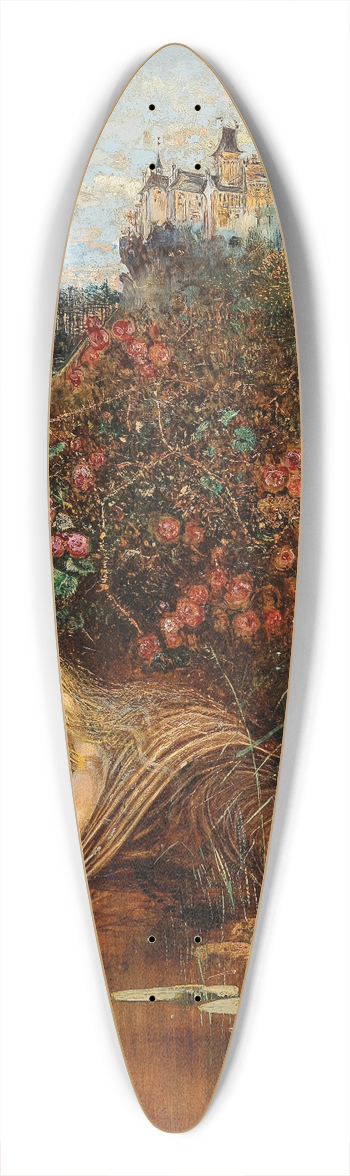 Anton Romako - A Kamptal Nymph under a Rose Hedge 39.3 inch art pintail longboard deck