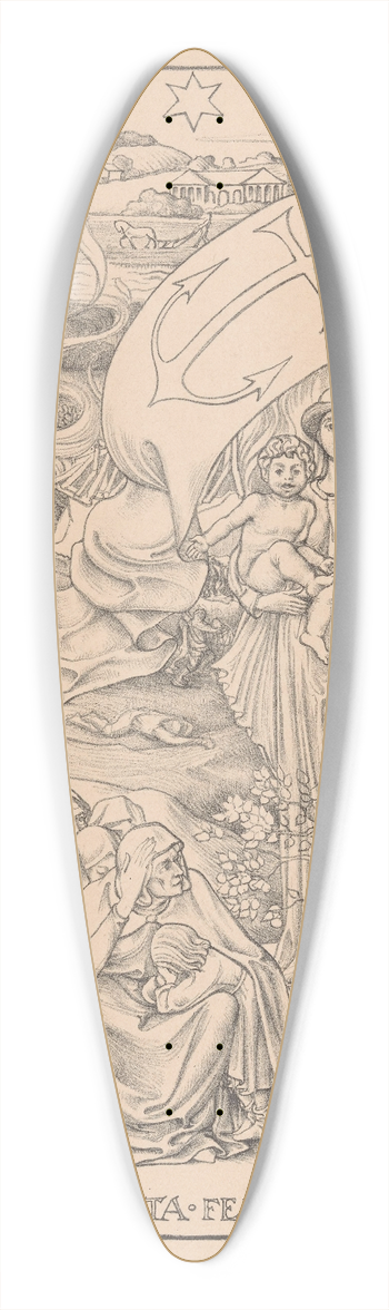 Antoon Derkinderen - Transvaalse prent 39.3 inch art pintail longboard deck