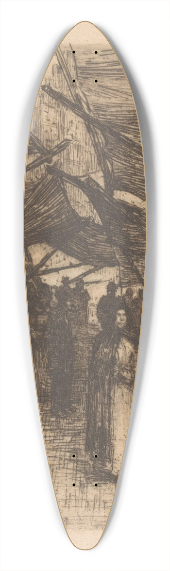 Antoon Derkinderen - Tussen de kramen 39.3 inch art pintail longboard deck