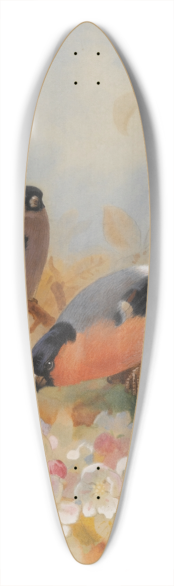 Archibald Thorburn - Bullfinches 39.3 inch art pintail longboard deck