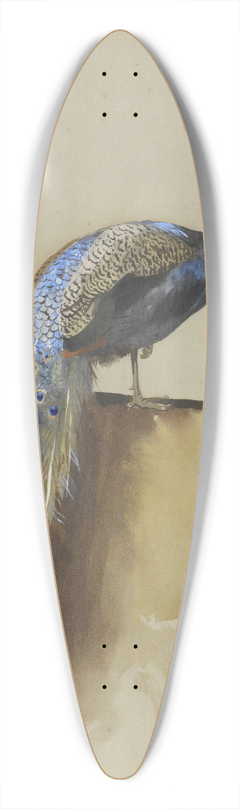 Archibald Thorburn - Peacock 39.3 inch art pintail longboard deck