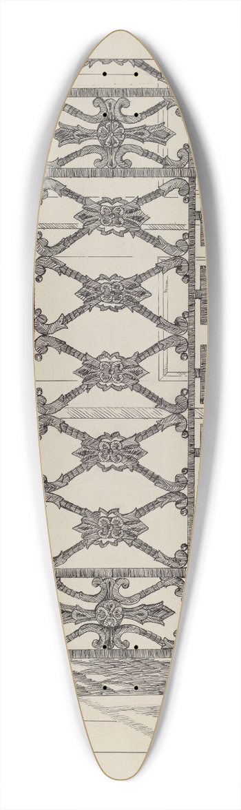 Arelia Arbo - Cast Iron Balcony Railing 39.3 inch art pintail longboard deck