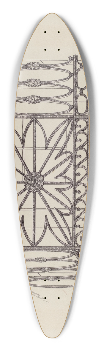 Arelia Arbo - Iron Balcony Railings 39.3 inch art pintail longboard deck