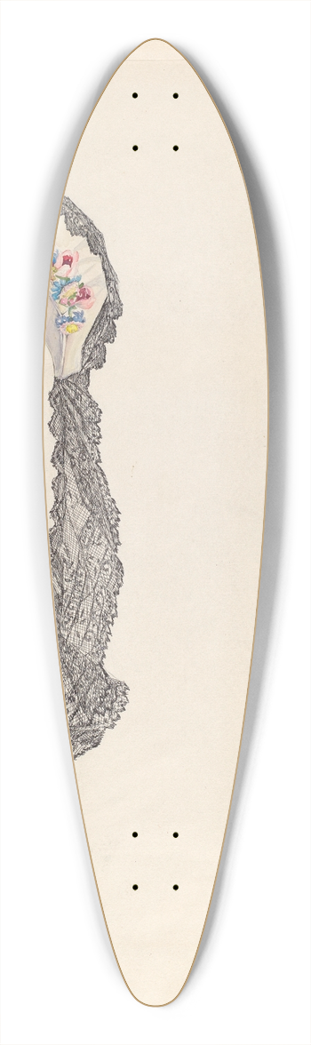 Arelia Arbo - White Satin Bonnet 39.3 inch art pintail longboard deck