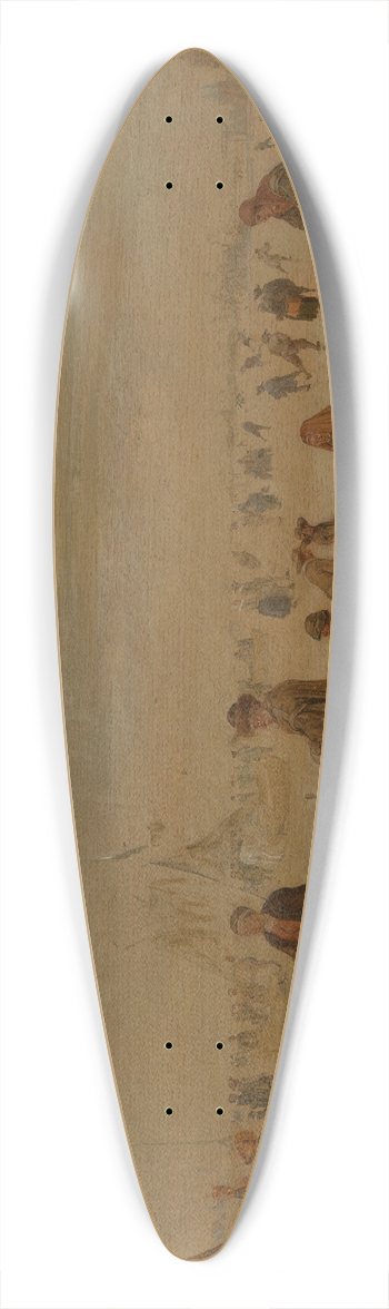 Arent Arentsz. - Ice fun on a frozen river 39.3 inch art pintail longboard deck