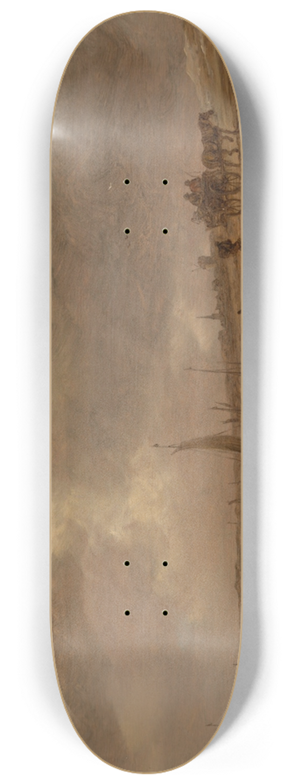 Jan van Goyen - A Beach with Fishing Boats 8.25 inch art skate deck