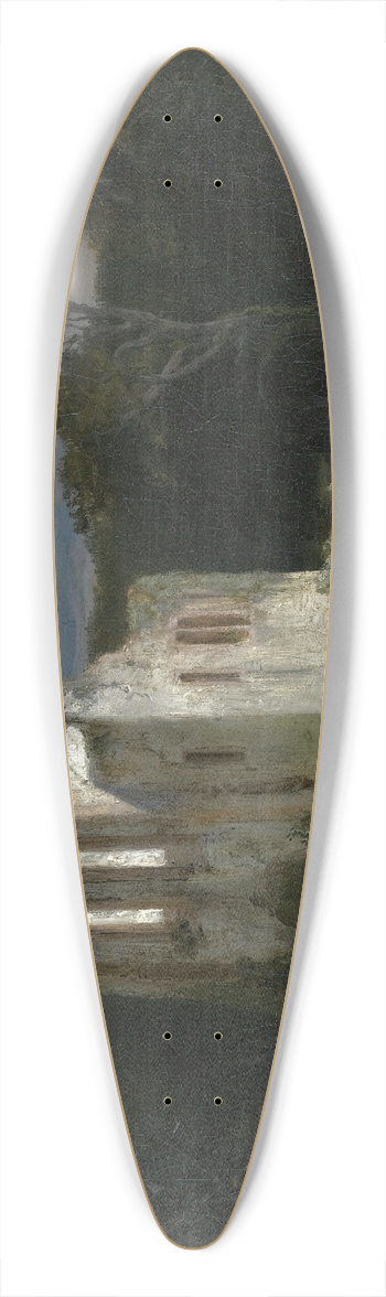 Arnold Bcklin - Mondscheinlandschaft Mit Ruine (Moonlit Landscape) 39.3 inch art pintail longboard deck