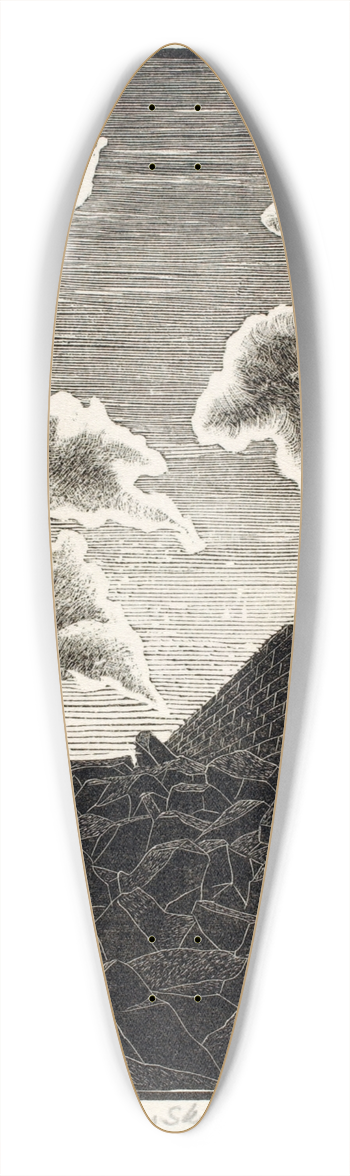 Arnold Wiltz - Masury Versus Sky 39.3 inch art pintail longboard deck