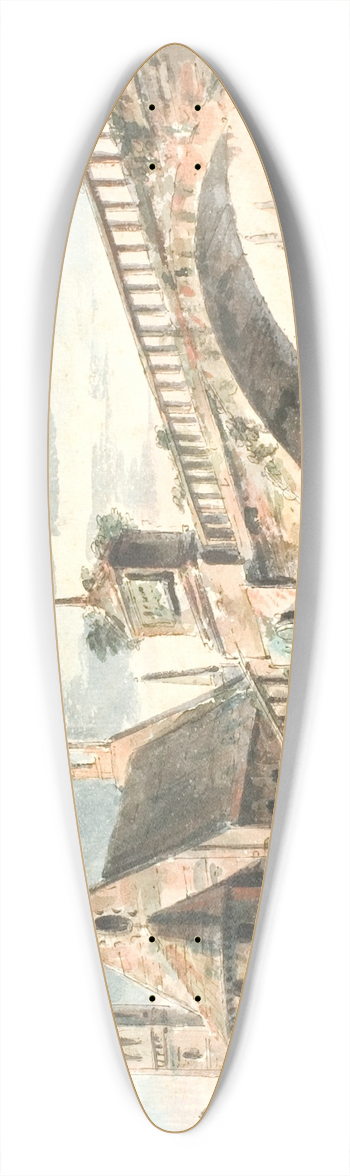 Aron Wallick - Kirke Og Bro 39.3 inch art pintail longboard deck