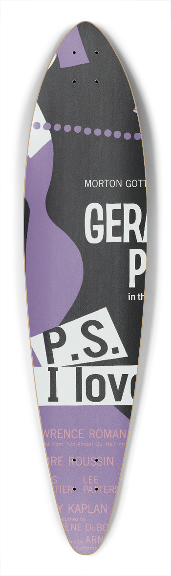 Artcraft Lithograph - P.S. I love you 39.3 inch art pintail longboard deck