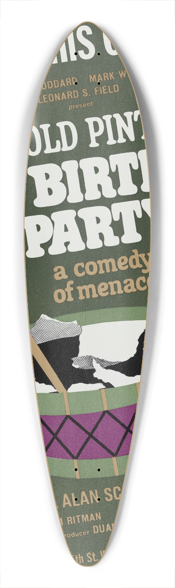 Artcraft Lithograph - The Birthday party 39.3 inch art pintail longboard deck