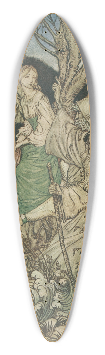 Arthur Rackham - Little niece, said Khleborn, forget not that I am here with thee as a guide. 39.3 inch art pintail longboard deck