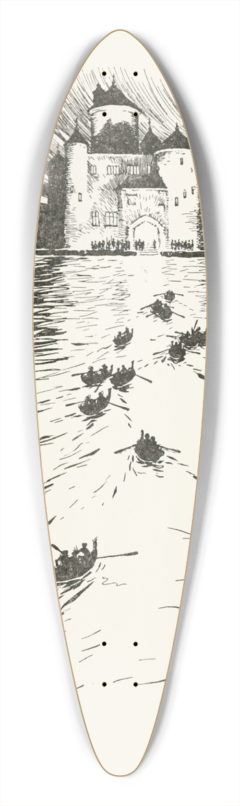 Arthur Rackham - On the opposite side of the lake stood a splendid brightly-lighted Castle 39.3 inch art pintail longboard deck