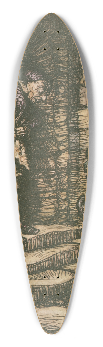 Arthur Rackham - Puss in boots. 39.3 inch art pintail longboard deck