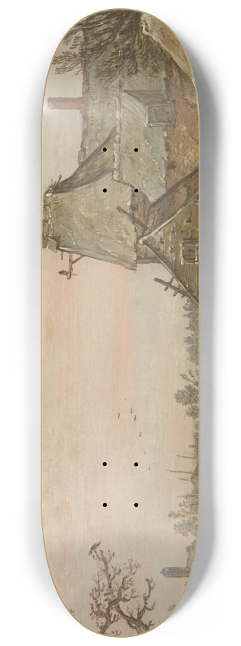 Jan van Goyen - Winter Scene at a Farm 8.25 inch art skate deck