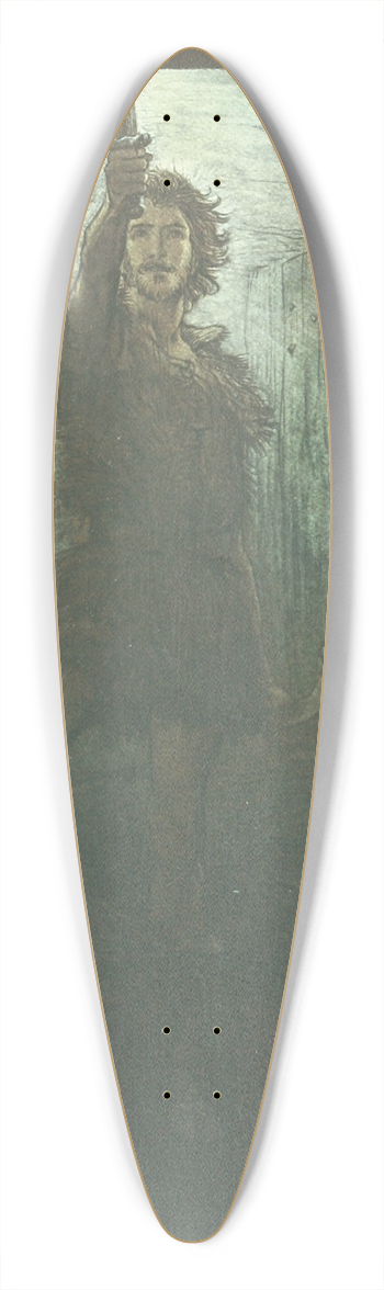 Arthur Rackham - Siegmund the Walsung, thou dost see! As bride-gift he brings thee this sword 39.3 inch art pintail longboard deck