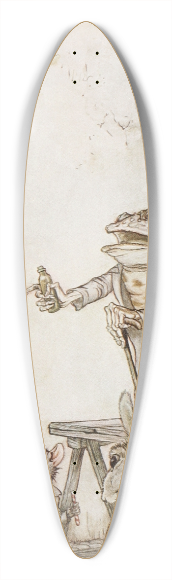 Arthur Rackham - The Quack Frog 39.3 inch art pintail longboard deck