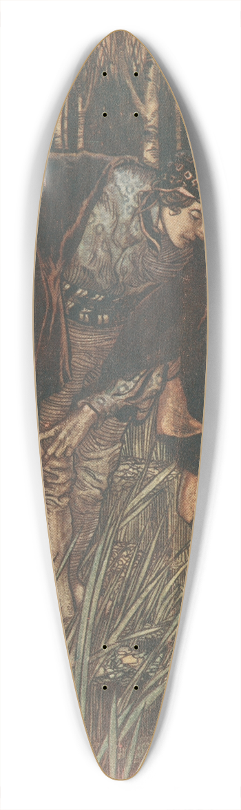 Arthur Rackham - The white snake 39.3 inch art pintail longboard deck
