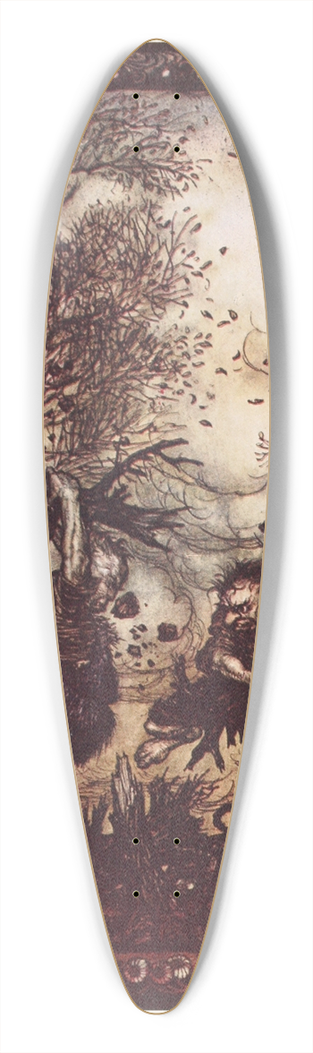 Arthur Rackham - They worked themselves up into such a rage that they tore up trees by the roots 39.3 inch art pintail longboard deck