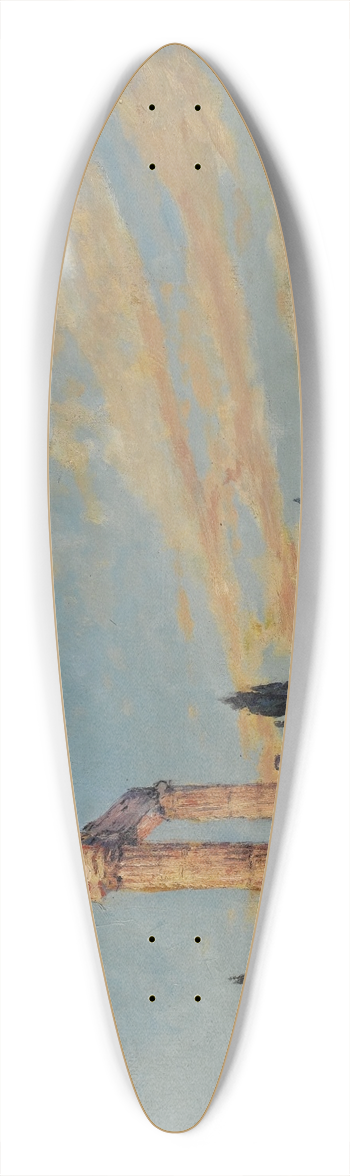 Arthur Vidal Diehl - Ruins at dawn 39.3 inch art pintail longboard deck