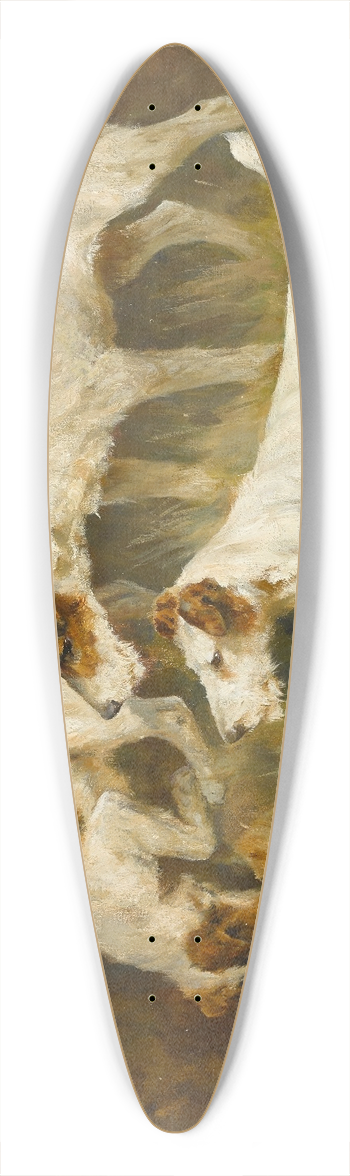 Arthur Wardle - Three Wire Fox Terriers working a hole 39.3 inch art pintail longboard deck
