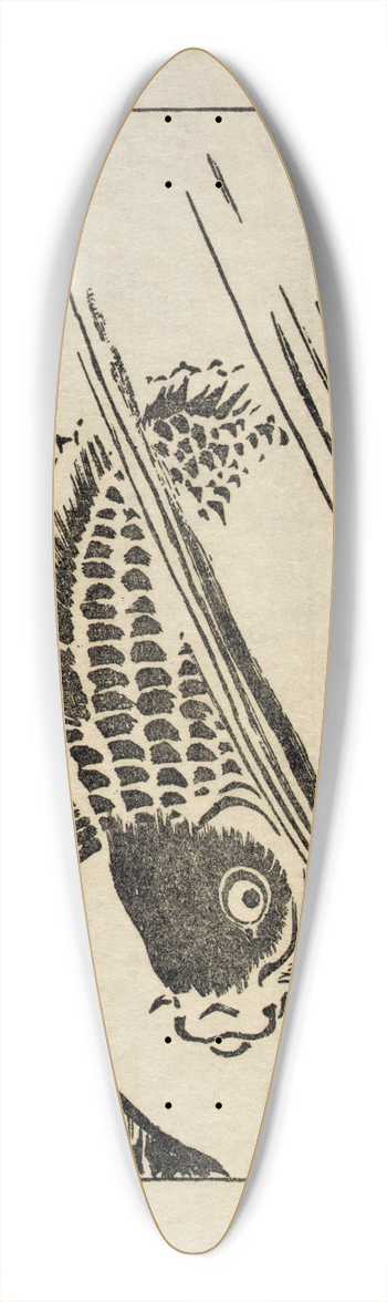 Arthur Wesley Dow - Ipswich Prints; Fish leaping a waterfall 39.3 inch art pintail longboard deck