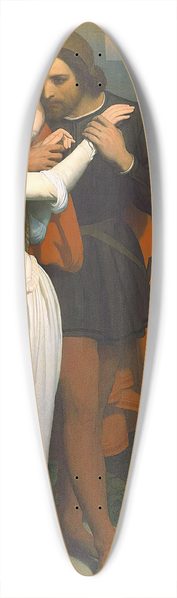 Ary Scheffer - Faust And Marguerite In The Garden 39.3 inch art pintail longboard deck