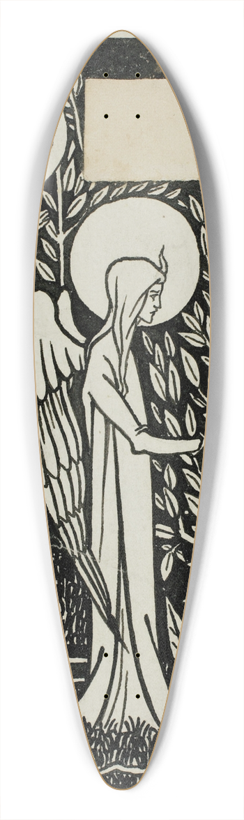 Aubrey Vincent Beardsley - Decorative Study; Two Angels 39.3 inch art pintail longboard deck
