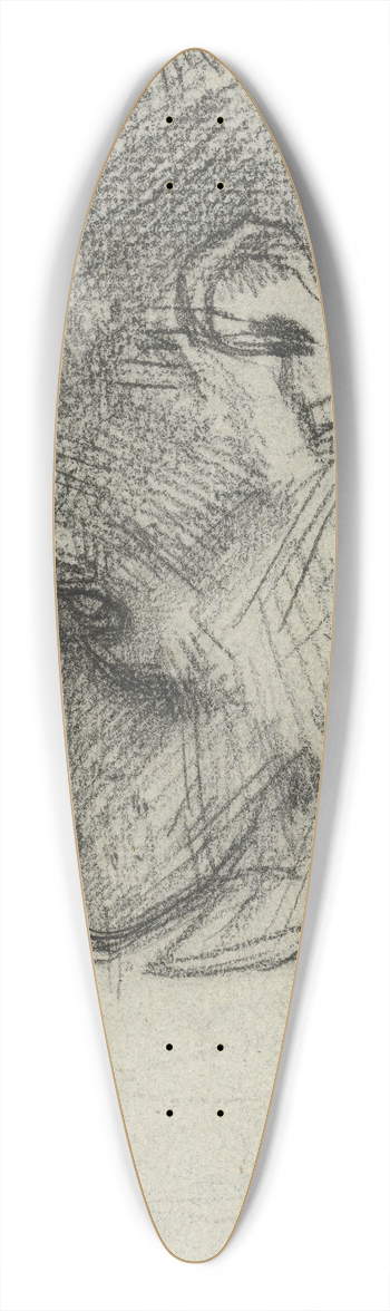 August Alleb - Kop van een aap 39.3 inch art pintail longboard deck