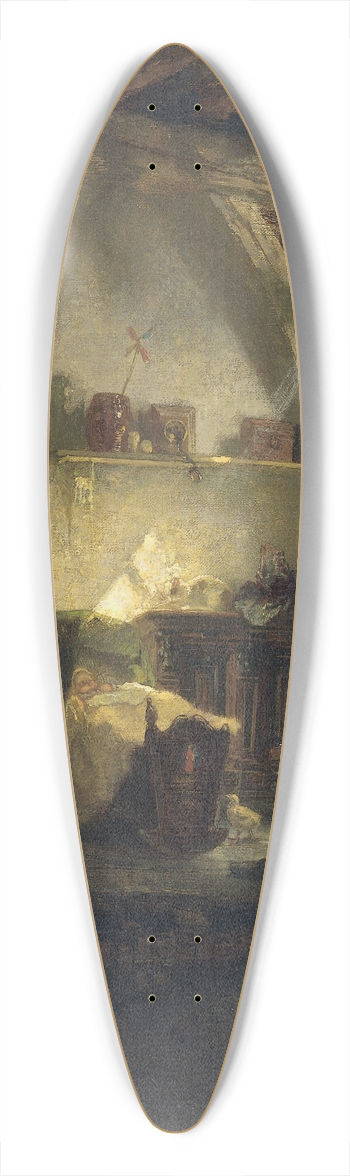 August Alleb - Well-guarded Infant 39.3 inch art pintail longboard deck