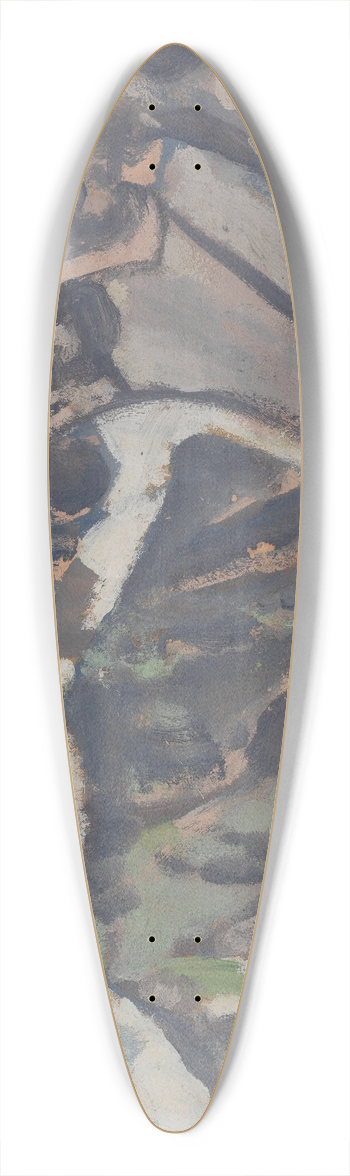 August Babberger - Graue Berglandschaft 39.3 inch art pintail longboard deck
