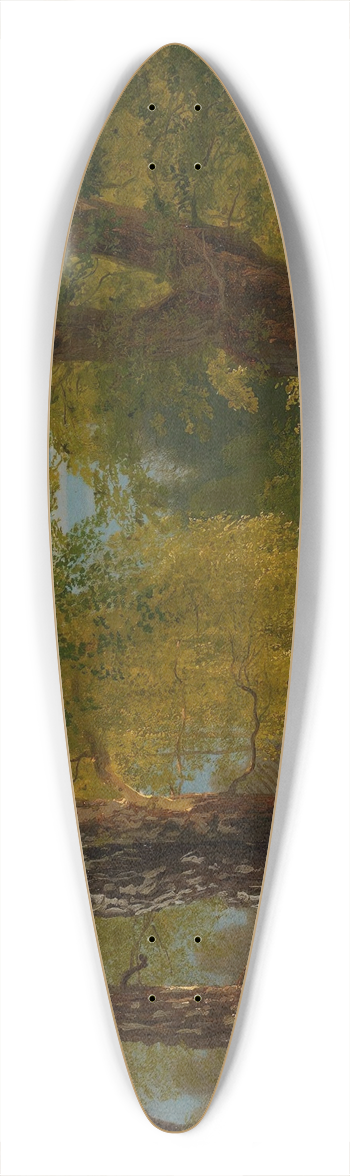 August Cappelen - Study of a Wood 39.3 inch art pintail longboard deck