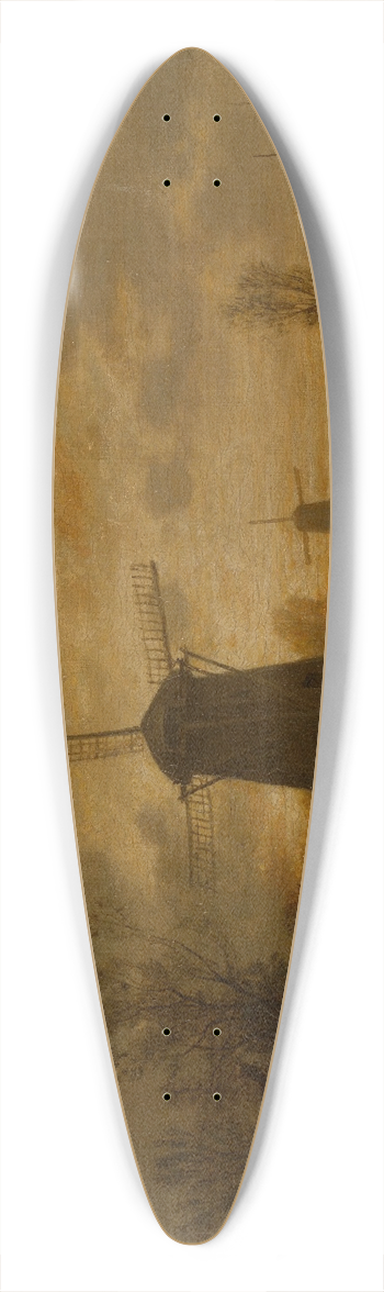 Auguste Anastasi - Windmills in Schiedam 39.3 inch art pintail longboard deck