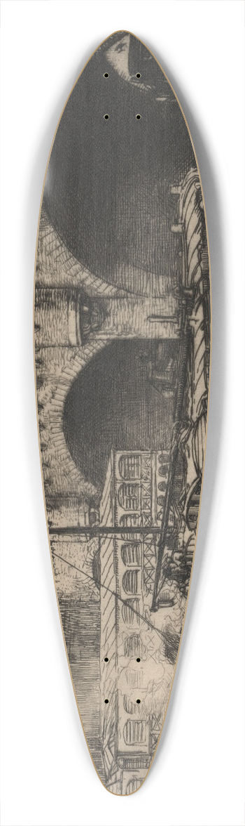 Auguste Louis Lepre - Le Pont Neuf 39.3 inch art pintail longboard deck