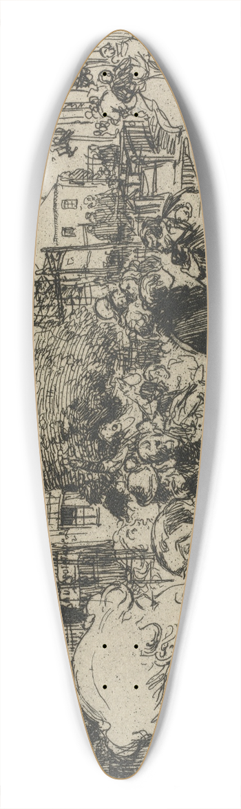 Auguste Louis Lepre - The Two Hunchbacks 39.3 inch art pintail longboard deck
