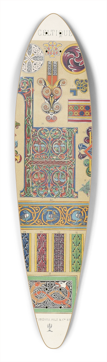 Auguste Racinet - Celtique 2 39.3 inch art pintail longboard deck